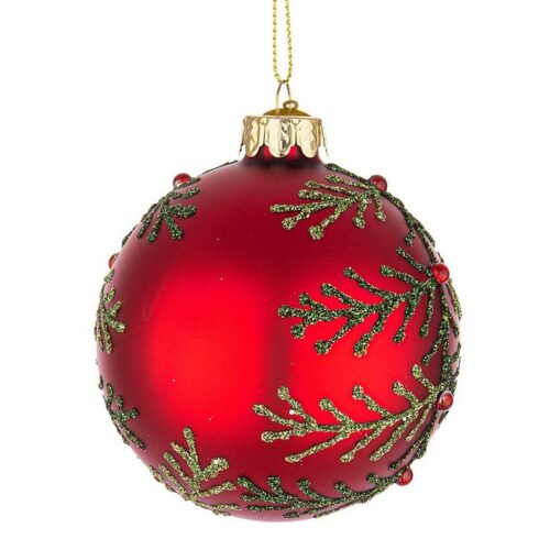 Palla di Natale con rami e bacche in vetro - Laurie - Il Natale è la festa più attesa dell'anno. Per questo motivo adoriamo