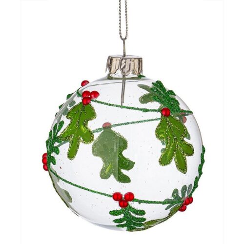 Palla di Natale con foglie e bacche in vetro - Berries - Il Natale è la festa più attesa dell'anno. Per questo motivo adoria