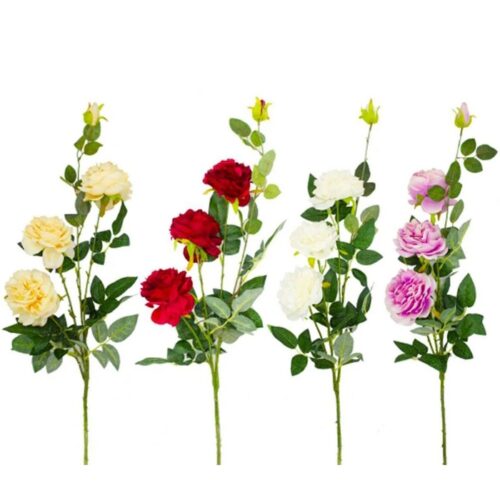 Tralcio con tris di roselline selvatiche artificiali 80 cm - Tris roselline ideale per decorazioni. Ottimo accessorio per ar