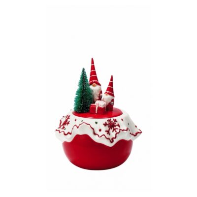 Scatola natalizia babbo Natale in ceramica - Scatola tonda babbi Natale realizzata in ceramica. Ideale per arredare la tua c