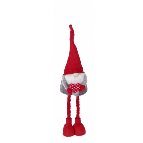 Folletto natalizio per decorazione in rosso e bianco 80 cm - Folletto natalizio è un'ottima decorazione per la tua casa a te