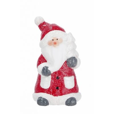 BABBO NAT TERRACOT A2M CM8X7,5XH14 - Babbo Natale ideale per decorare la tua casa a tema natalizio. Realizzato in terracotta