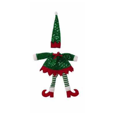 Copri bottiglia natalizio elfo - Copri bottiglia natalizio a forma di vestito di babbo Natale. Ideale da aggiungere insieme