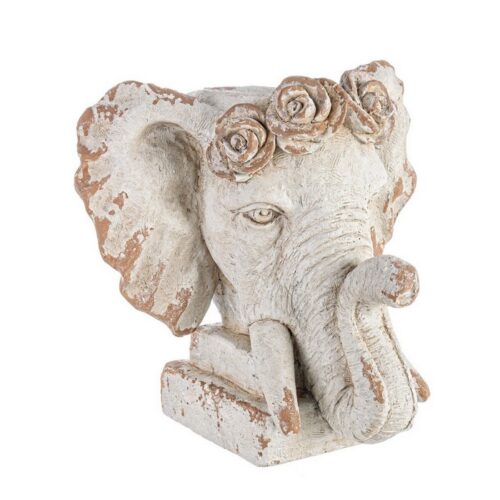 Porta vaso a forma di testa di elefante in magnesia 43 cm - Se ami decorare i tuoi spazi all'aperto, la tua terrazza o veran