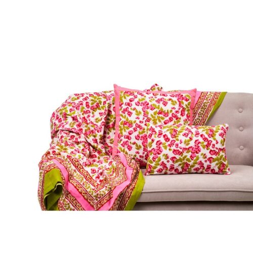 PROCIDA - MEZZERO DOPPIO DECOR ROSA 270X270 - Mezzero singolo rosa Procida per dare un tocco di colore al tuo divano o al tu