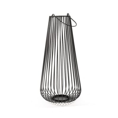 Lanterna nera in metallo 41 cm - Lanterna con manico realizzata in metallo. Ottima lanterna per arredare e illuminare la tua