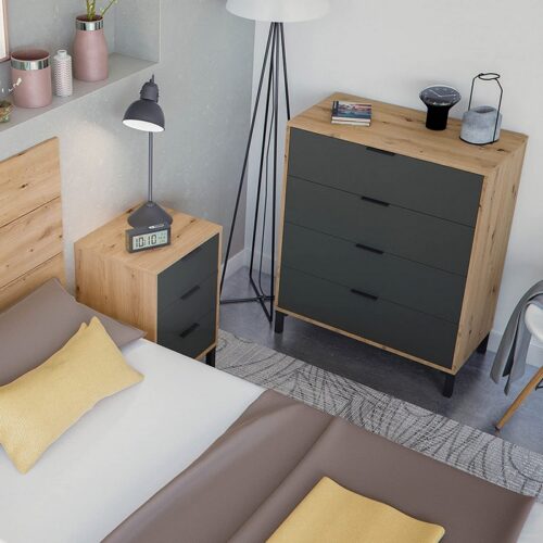 CASSETTIERA 4 CASSETTI - Se hai bisogno di aggiungere spazio per i tuoi vestiti in camera da letto e ami lo stile industrial