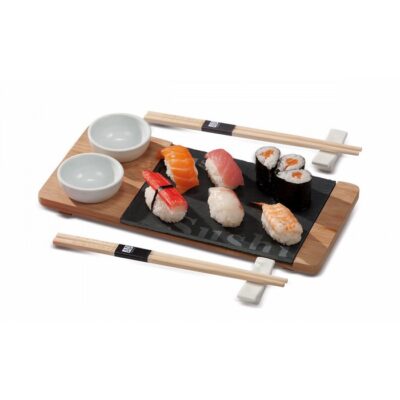 Set per servizio sushi 2 persone con tagliere - Set per servizio sushi comprensivo di tagliare ideale per 2 persone.Condivid