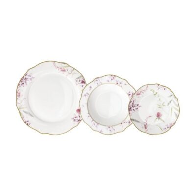 Servizio 18 piatti in porcellana bianca - Mirabel - Il servizio piatti Mirabel è composto da un totale di 18 pezzi: 6 piatti