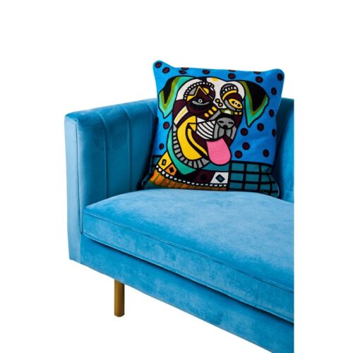 EMBROIDERY - CUSCINO POP ART HAPPY DOG - Cuscino Pop Art decorativo è un fantastico accessorio che darà colore e stile ai tu