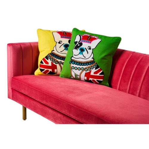 EMBROIDERY - CUSCINO YELLOW POP ART ROYAL DOG - Cuscino Pop Art decorativo è un fantastico accessorio che darà colore e stil