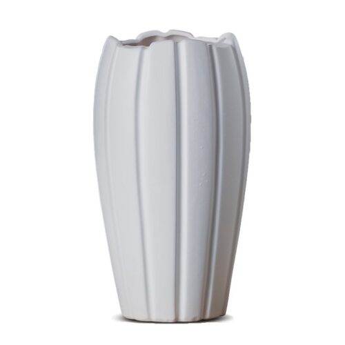 Vaso tondo in ceramica bianca - Polka - Vaso Polka realizzato in ceramica. Fantastico vaso dalle decorazioni uniche con il q