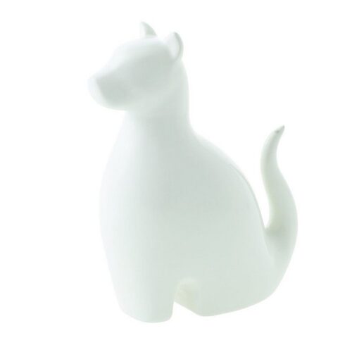 Cane in ceramica bianca per decorazione - La statuetta a forma di cane della Linea Petit è in ceramica, alta 15 cm. Questa s