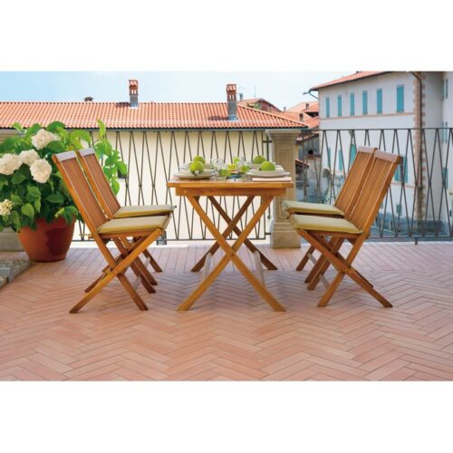 TAVOLO LIPARI PIEGHEVOLE TEAK 120x70 - Completa il tuo arredo da giardino con questo fantastico tavolo pieghevole Lipari.Pra