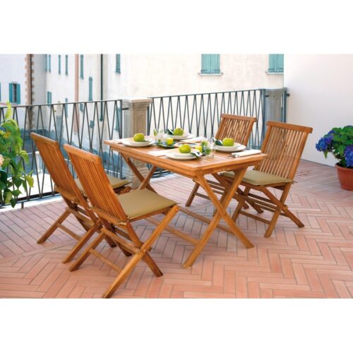 TAVOLO LIPARI PIEGHEVOLE TEAK 120x70 - Completa il tuo arredo da giardino con questo fantastico tavolo pieghevole Lipari.Pra