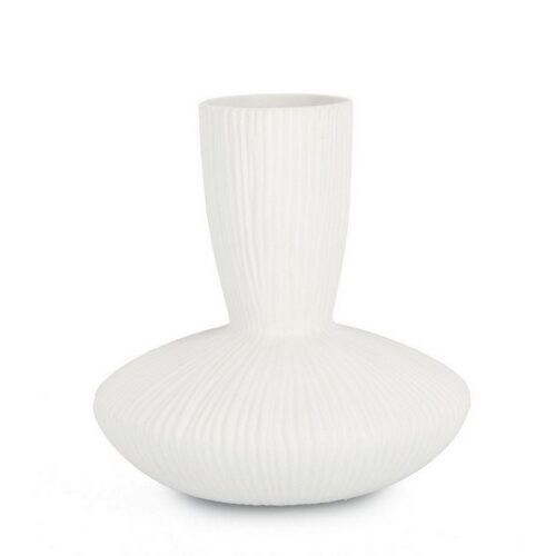 Vaso bianco - Striped - Vaso bianco Striped realizzato in ceramica.Ottimo vaso per creare decorazioni al centro di un tavolo