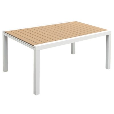 Tavolo da giardino allungabile in alluminio bianco con piano effetto legno - Ever - Se stai cercando un tavolo da giardino i