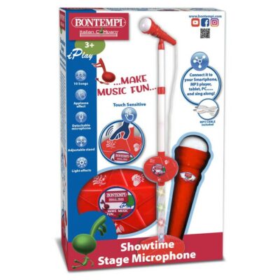 Microfono con asta regolabile Showtime per bambini MP3 - Bontempi - Microfono con asta regolabile Showtime per bambini ideal