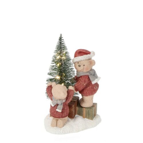 Decorazione natalizia orsi con albero di natale luminoso con LED - Alton - Decorazione natalizia, idea regalo, orsetti che a