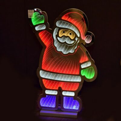 Babbo natale con luce 3D - Babbo natale con luce 3D realizzato in acrilico ideale per decorare a tema natalizio la tua casa.