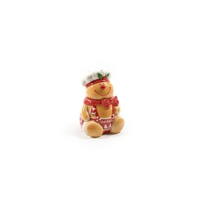 BISCOTTIERA IN CERAMICA 'GINGERBREAD' 18X17XH.26,5CM - Biscottiera natalizia Gingerbread realizzata in ceramica. Fantastico