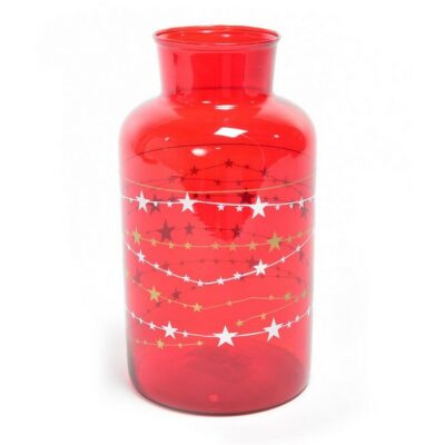 Bottiglia natalizia Red Stars in vetro - Bottiglia natalizia Red Stars realizzata in vetro ideale per creare composizioni un