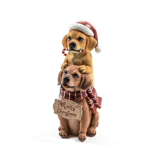 Cani natalizi decorativi in resina - Cani natalizi decorativi realizzati in resina ideale per addobbare e decorare la tua ca