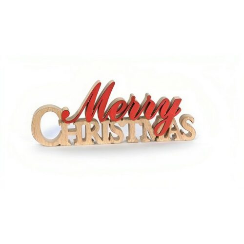 Scritta natalizia decorativa Merry Xmas - Scritta natalizia decorativa Merry Xmas realizzata in legno ideale per addobbare e