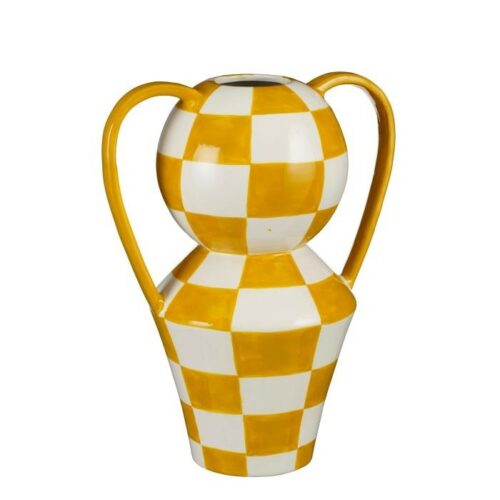 Vaso in ceramica - Stratt - Vaso Stratt realizzato in ceramica con decorazione a scacchi. Fantastico vaso dallo stile unico