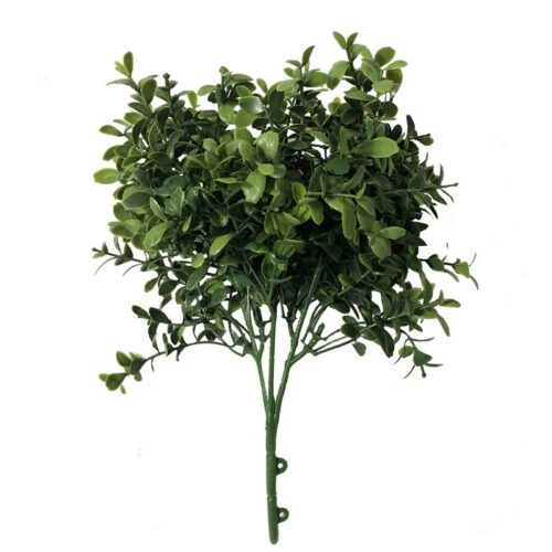 Pick artificiale per decorazione con foglie verdi - Pick artificiale sempreverde con foglie verdi sintetiche. Dimensioni 26x