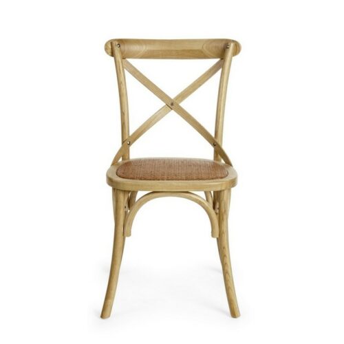 Sedia in legno con seduta imbottita rattan - Cross - Sedia Cross incarna l’armoniosa fusione tra design contemporaneo e mate